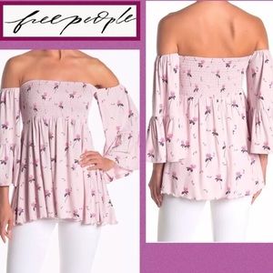 Free People Womens Pink Size Small Smocked Floral